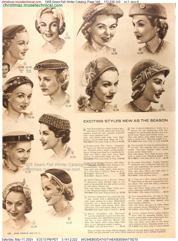 1956 Sears Fall Winter Catalog, Page 149