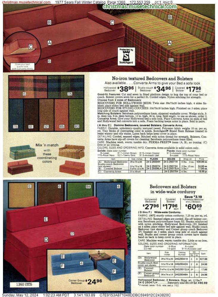 1977 Sears Fall Winter Catalog, Page 1360