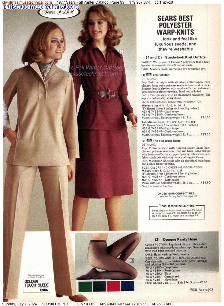 1977 Sears Fall Winter Catalog, Page 93