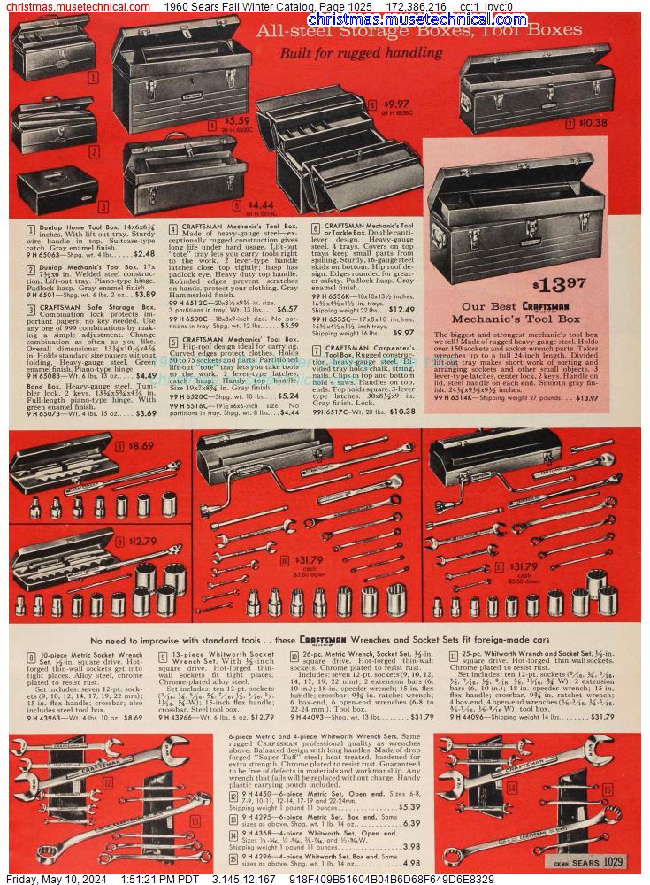 1960 Sears Fall Winter Catalog, Page 1025