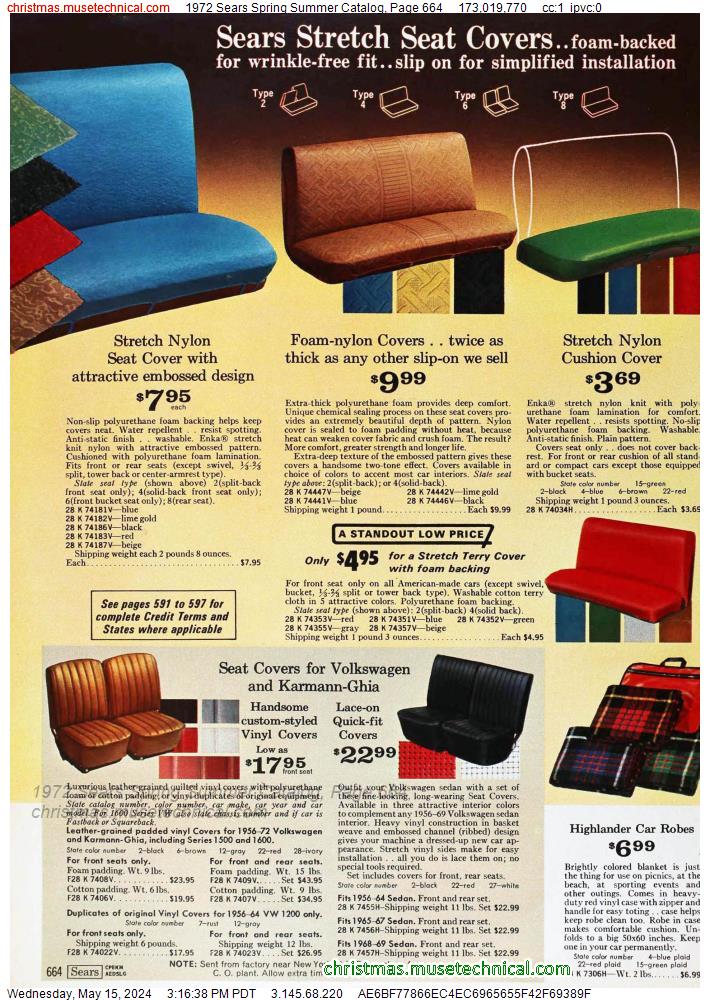 1972 Sears Spring Summer Catalog, Page 664