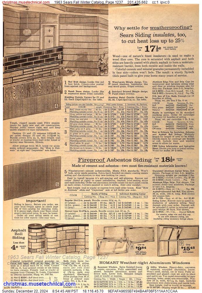 1963 Sears Fall Winter Catalog, Page 1237