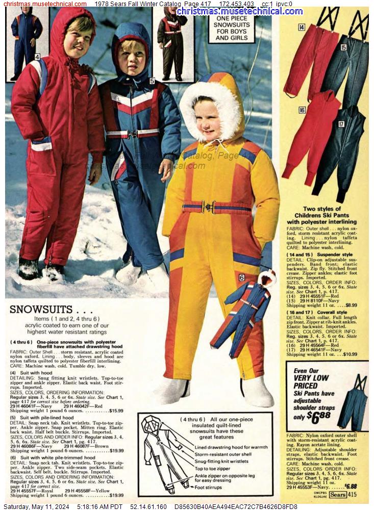 1978 Sears Fall Winter Catalog, Page 417