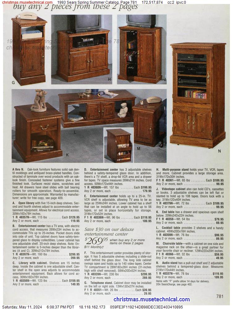 1993 Sears Spring Summer Catalog, Page 781