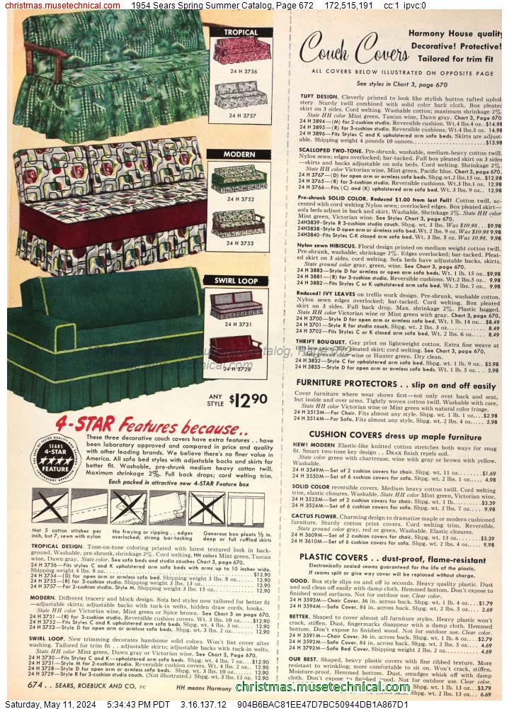 1954 Sears Spring Summer Catalog, Page 672