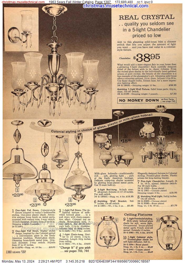 1963 Sears Fall Winter Catalog, Page 1387