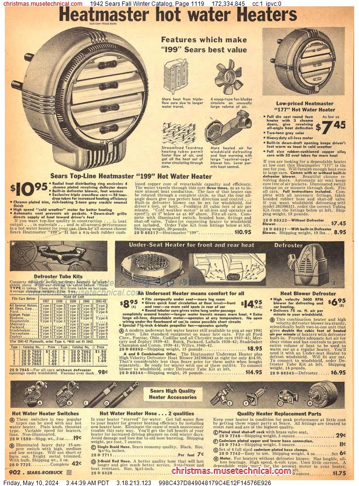 1942 Sears Fall Winter Catalog, Page 1119
