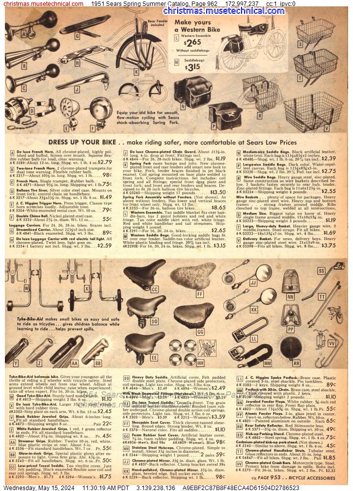 1951 Sears Spring Summer Catalog, Page 962