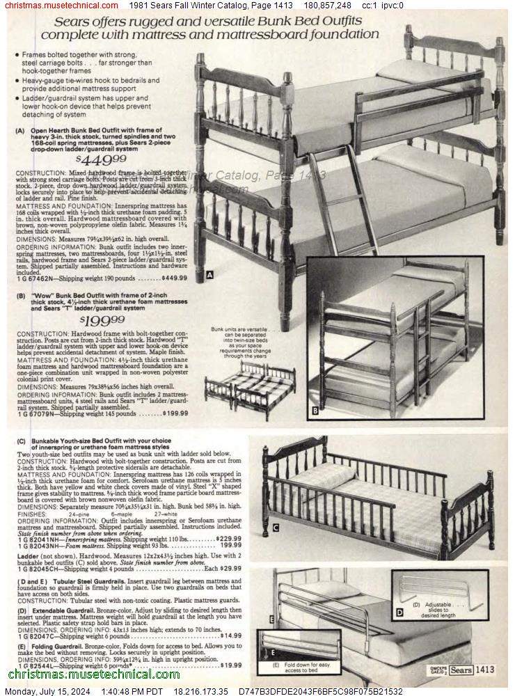 1981 Sears Fall Winter Catalog, Page 1413