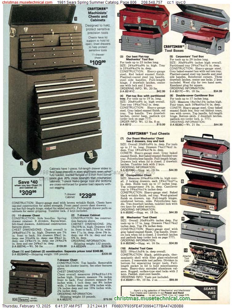 1981 Sears Spring Summer Catalog, Page 806