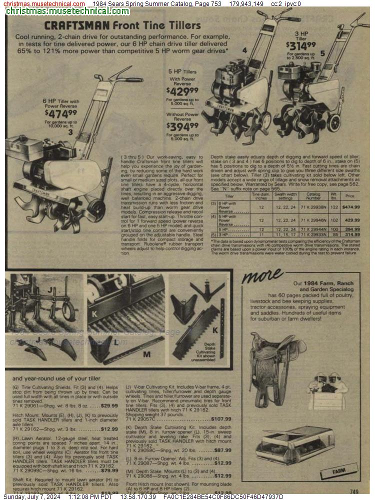 1984 Sears Spring Summer Catalog, Page 753