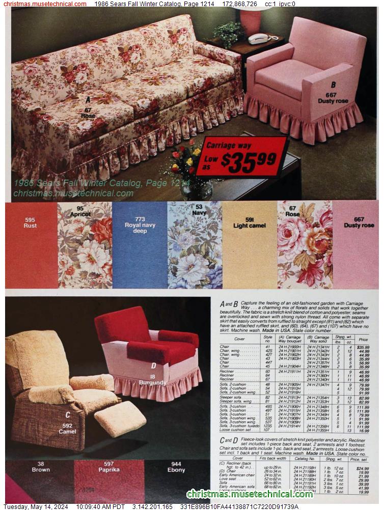 1986 Sears Fall Winter Catalog, Page 1214