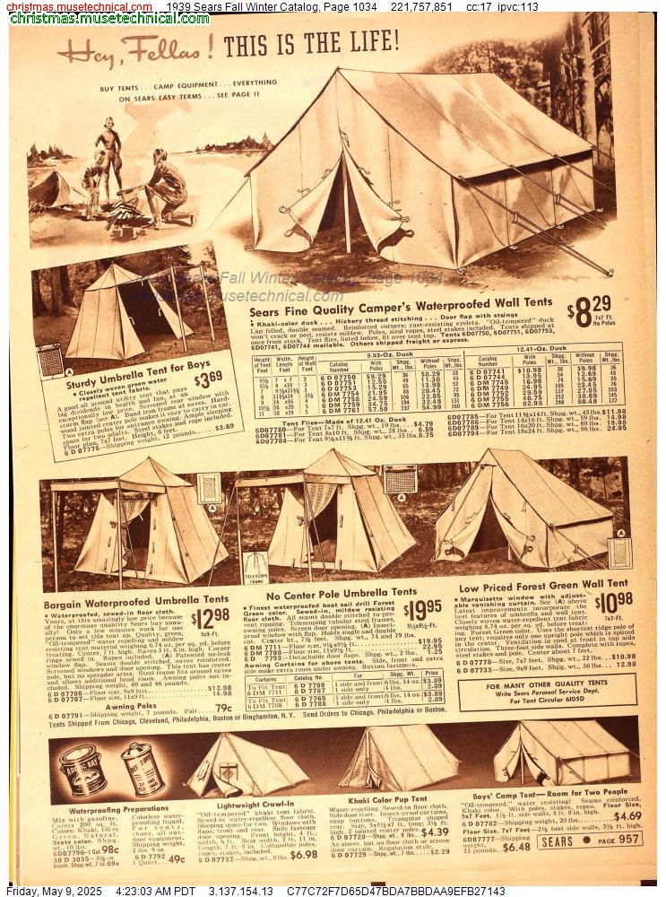 1939 Sears Fall Winter Catalog, Page 1034