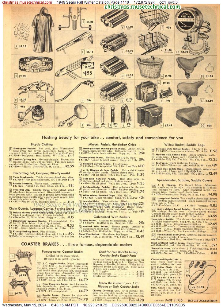 1949 Sears Fall Winter Catalog, Page 1110