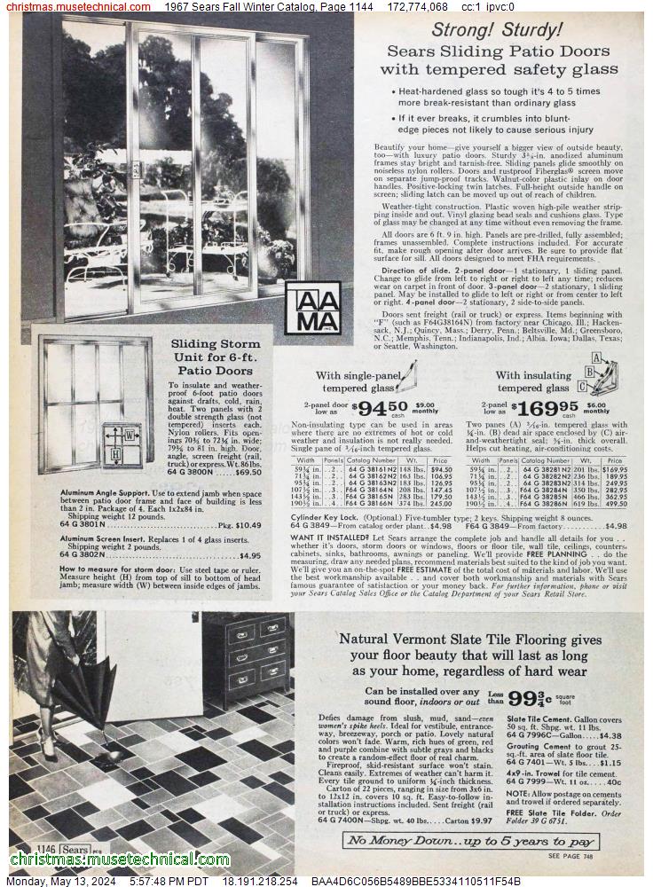 1967 Sears Fall Winter Catalog, Page 1144