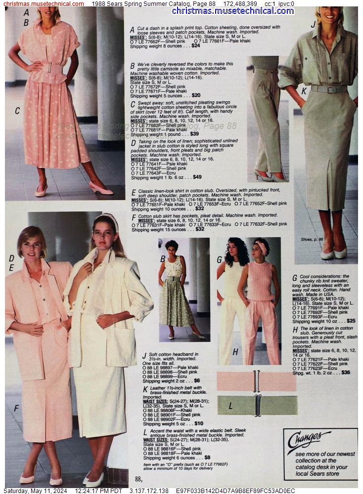 1988 Sears Spring Summer Catalog, Page 88