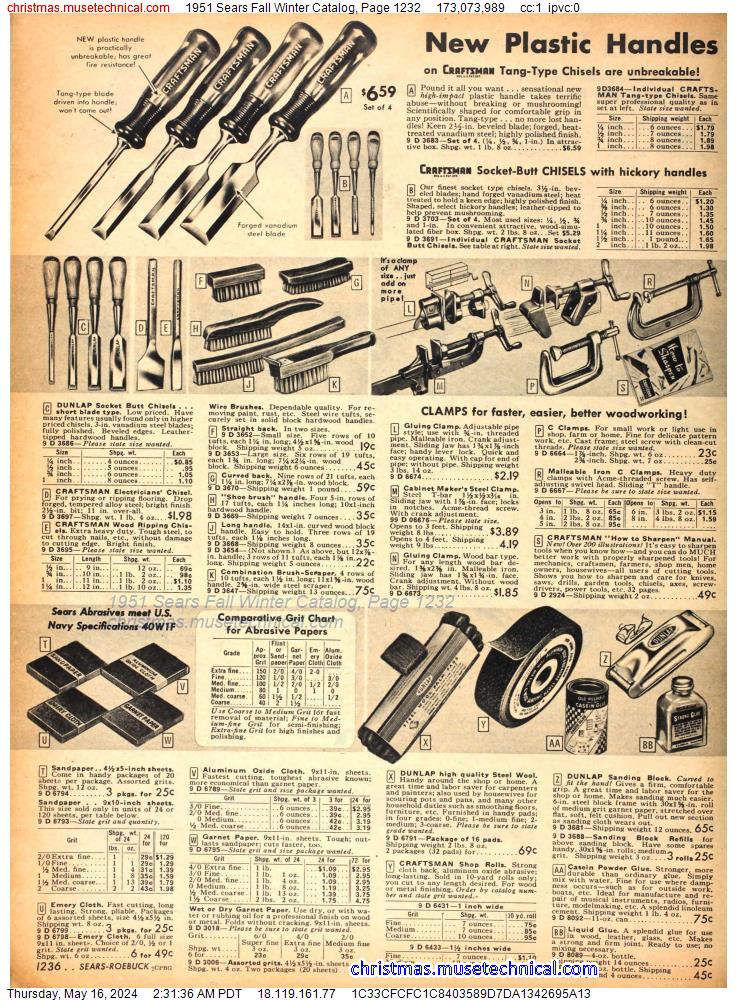 1951 Sears Fall Winter Catalog, Page 1232
