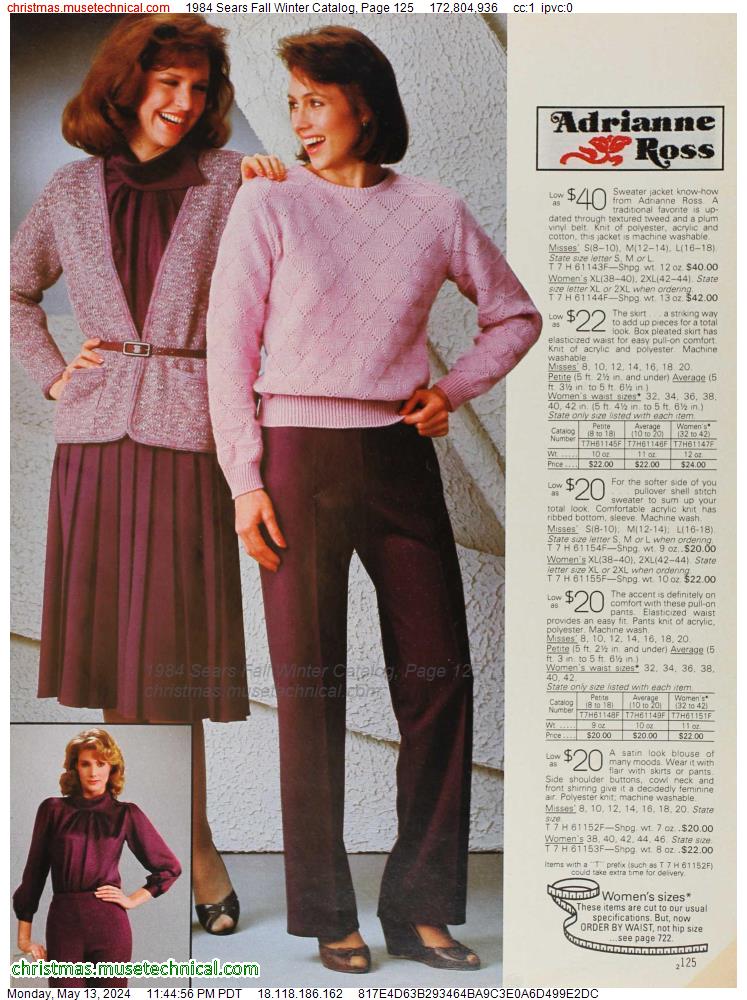 1984 Sears Fall Winter Catalog, Page 125