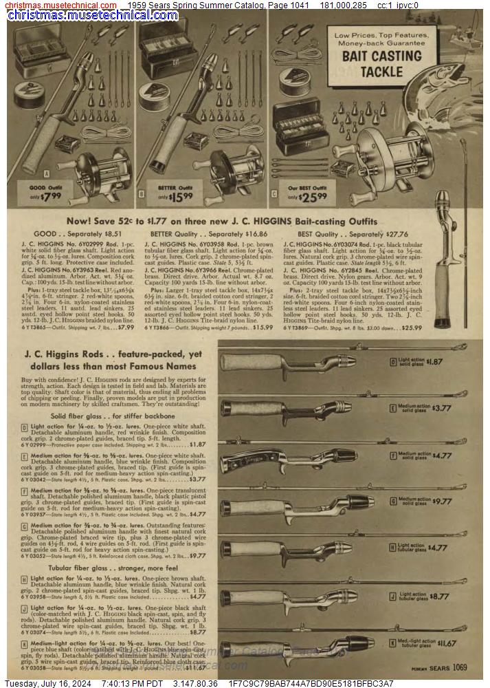 1959 Sears Spring Summer Catalog, Page 1041