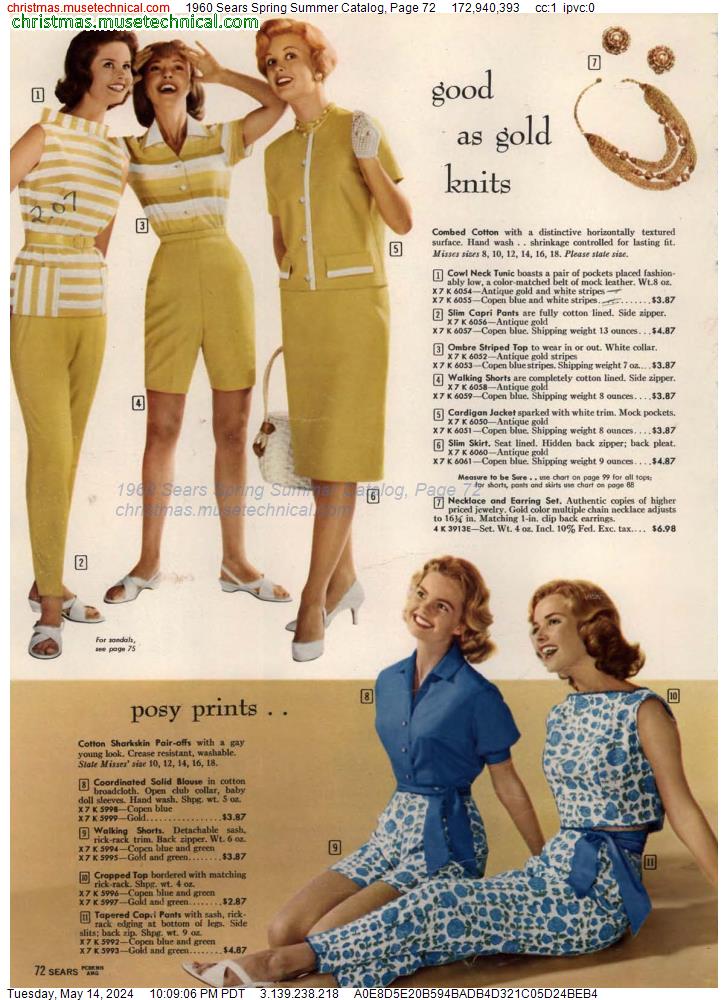 1960 Sears Spring Summer Catalog, Page 72