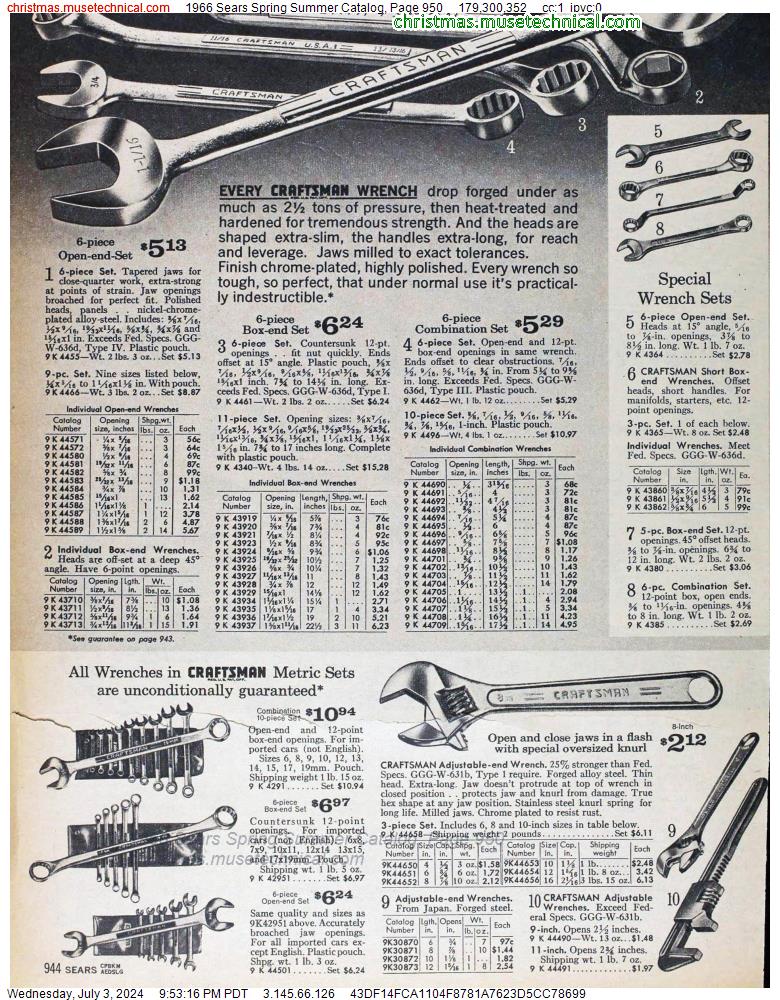 1966 Sears Spring Summer Catalog, Page 950