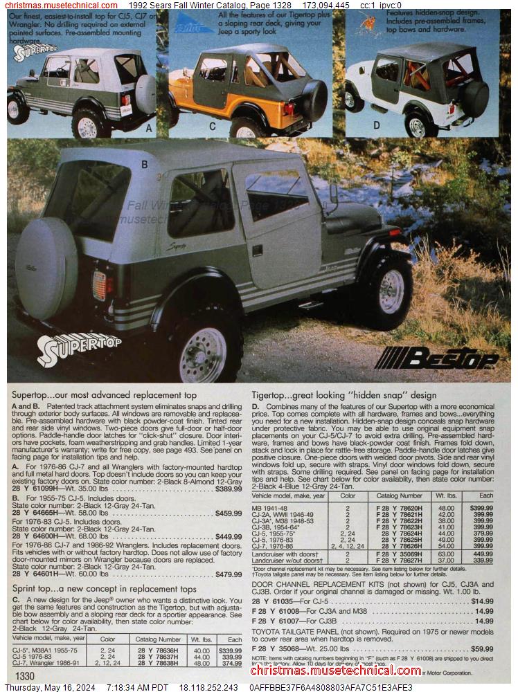 1992 Sears Fall Winter Catalog, Page 1328