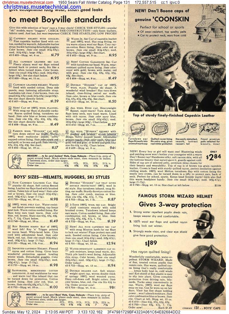 1950 Sears Fall Winter Catalog, Page 131