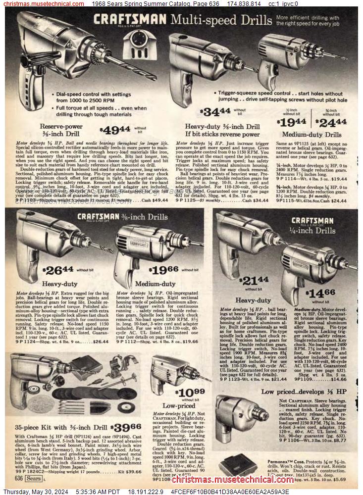 1968 Sears Spring Summer Catalog, Page 636