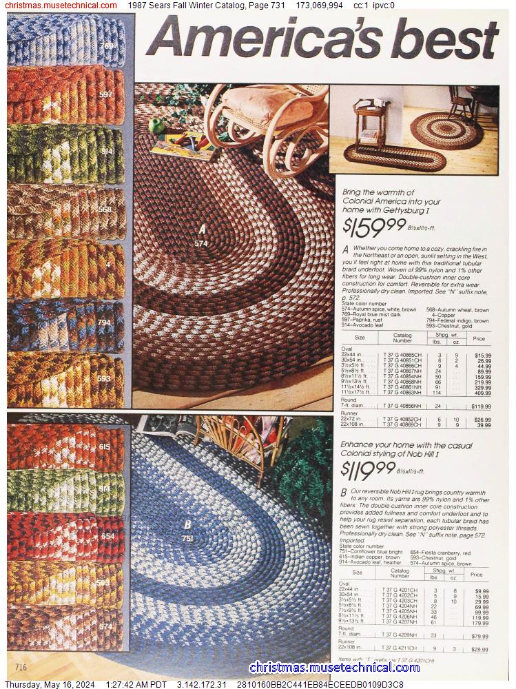 1987 Sears Fall Winter Catalog, Page 731
