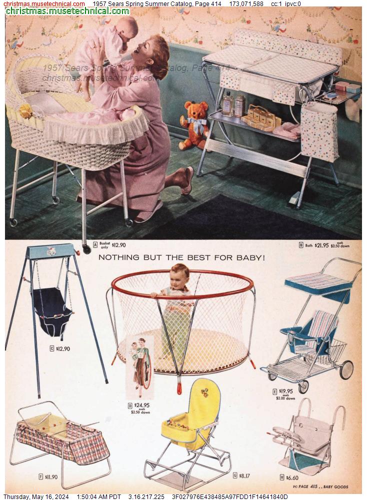 1957 Sears Spring Summer Catalog, Page 414