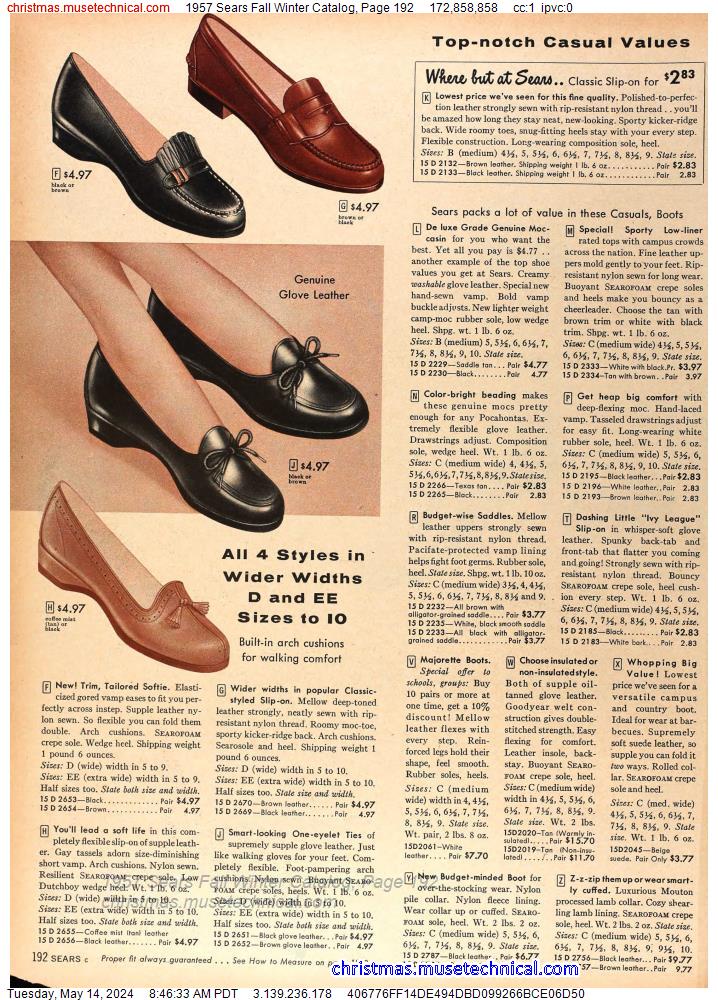 1957 Sears Fall Winter Catalog, Page 192