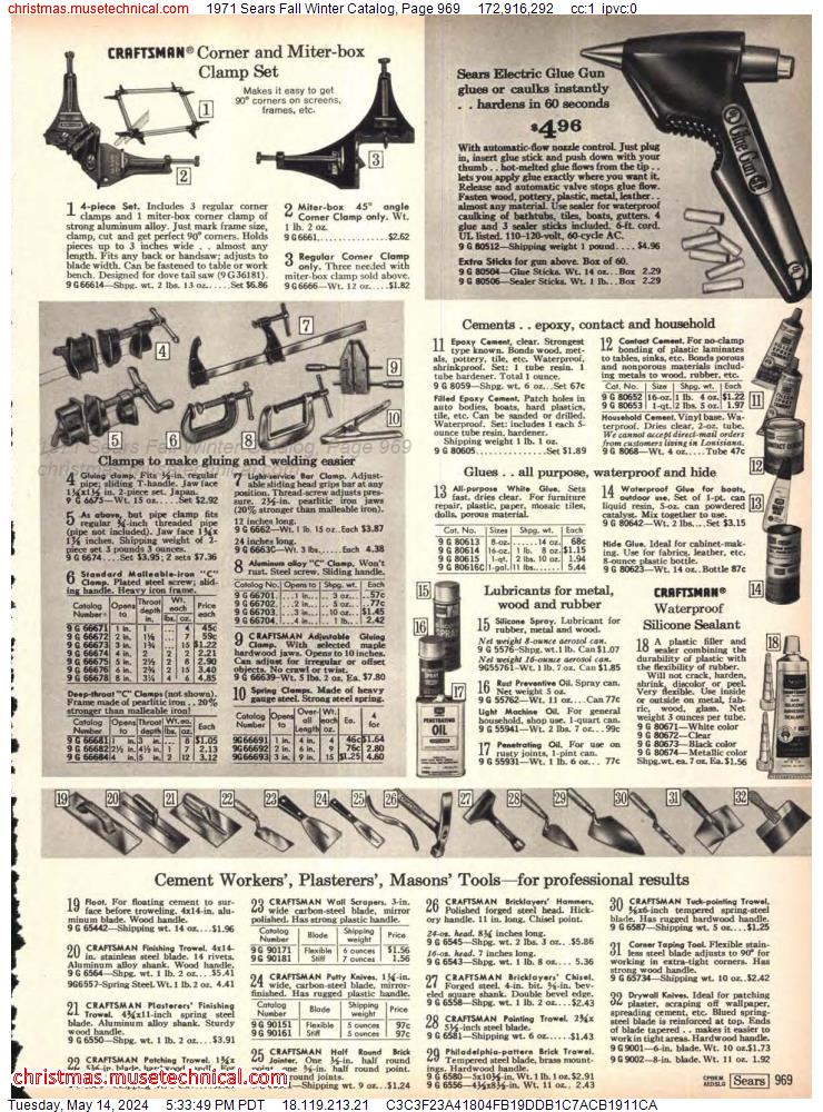 1971 Sears Fall Winter Catalog, Page 969