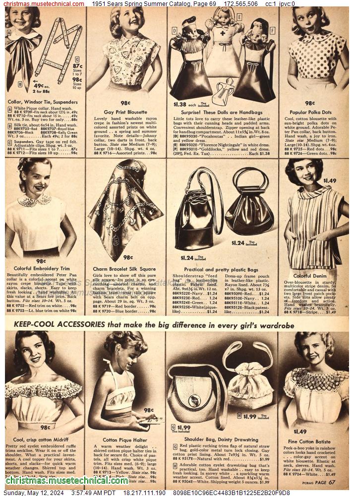 1951 Sears Spring Summer Catalog, Page 69