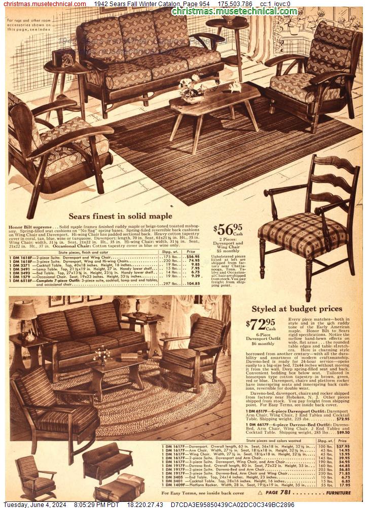 1942 Sears Fall Winter Catalog, Page 954