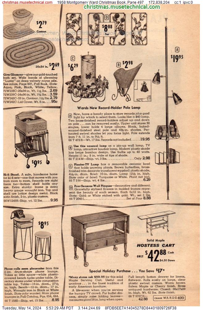1958 Montgomery Ward Christmas Book, Page 497