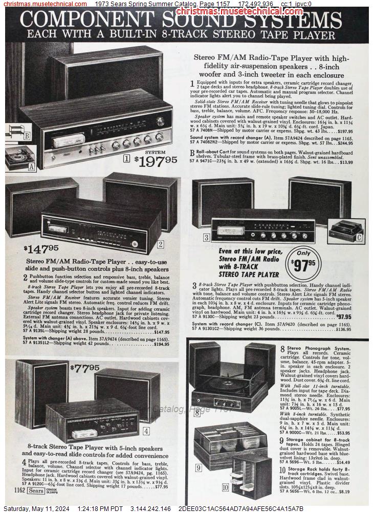 1973 Sears Spring Summer Catalog, Page 1157