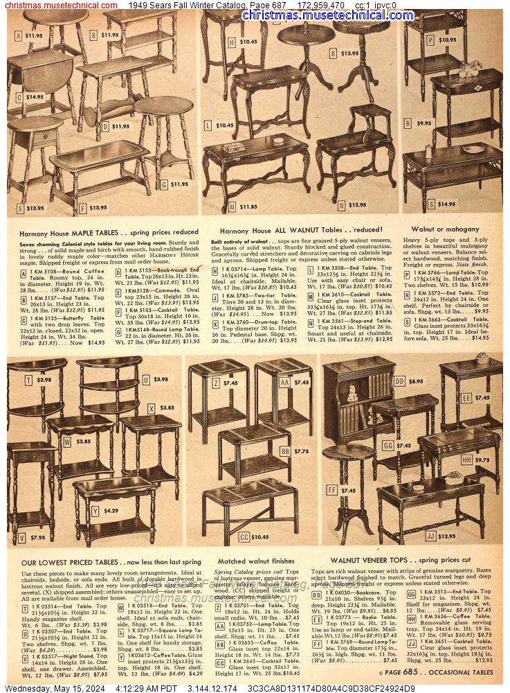 1949 Sears Fall Winter Catalog, Page 687