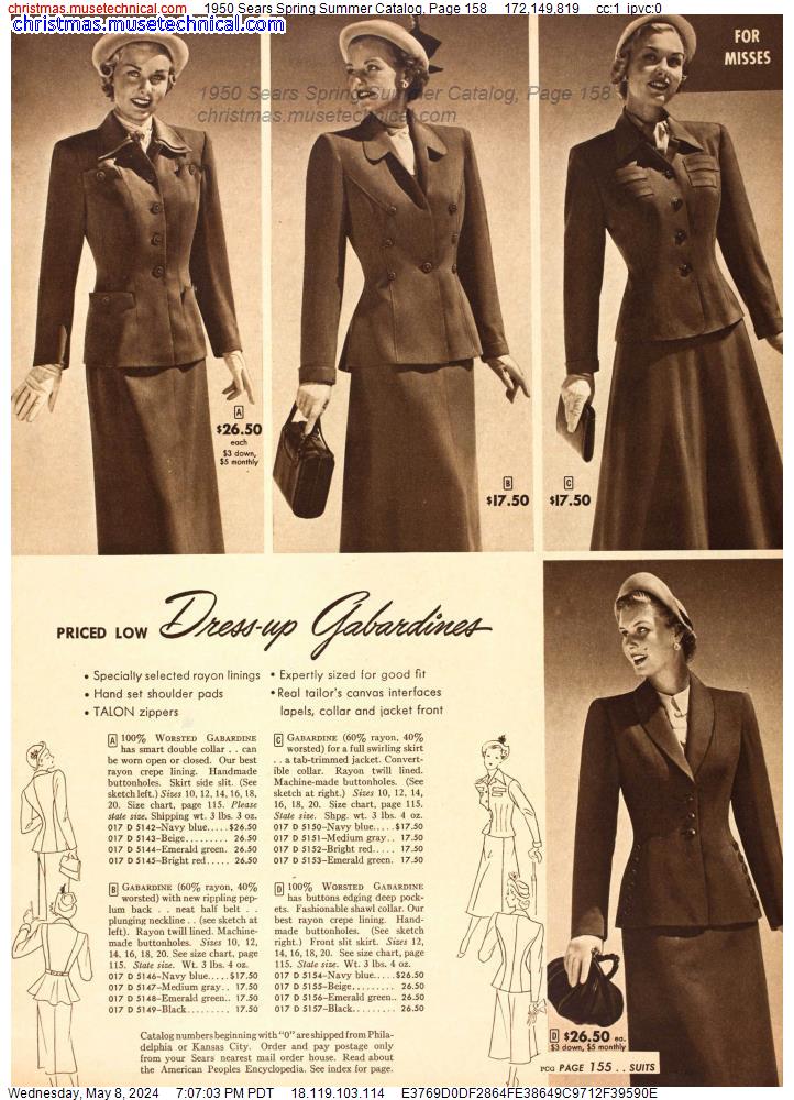 1950 Sears Spring Summer Catalog, Page 158