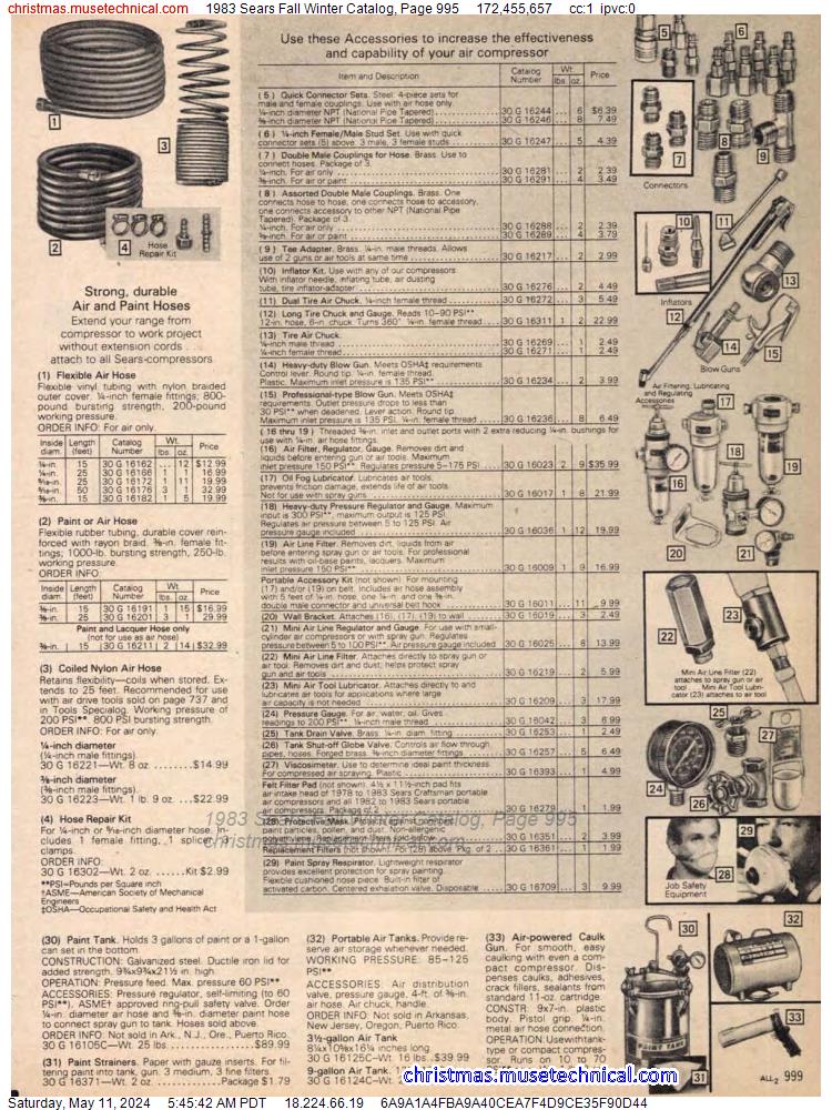 1983 Sears Fall Winter Catalog, Page 995
