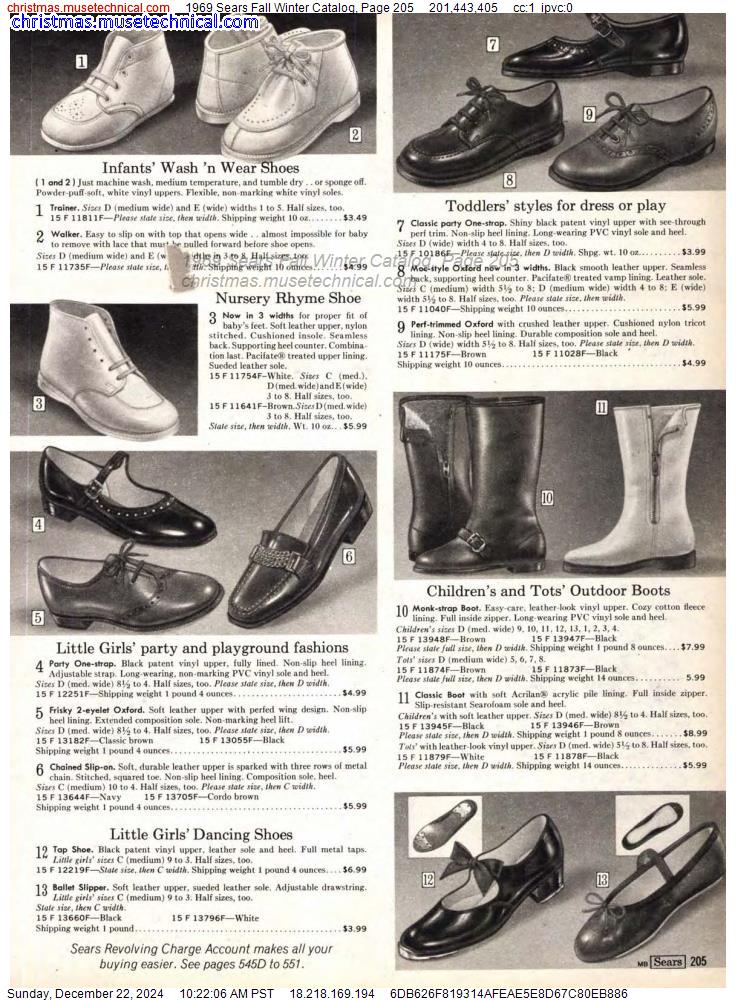 1969 Sears Fall Winter Catalog, Page 205