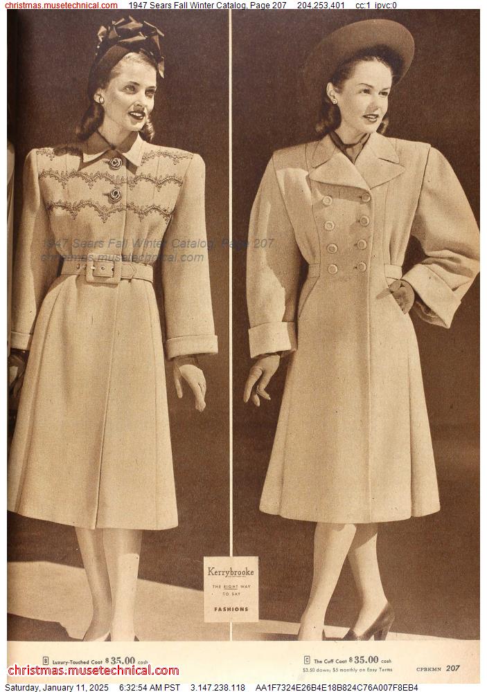 1947 Sears Fall Winter Catalog, Page 207