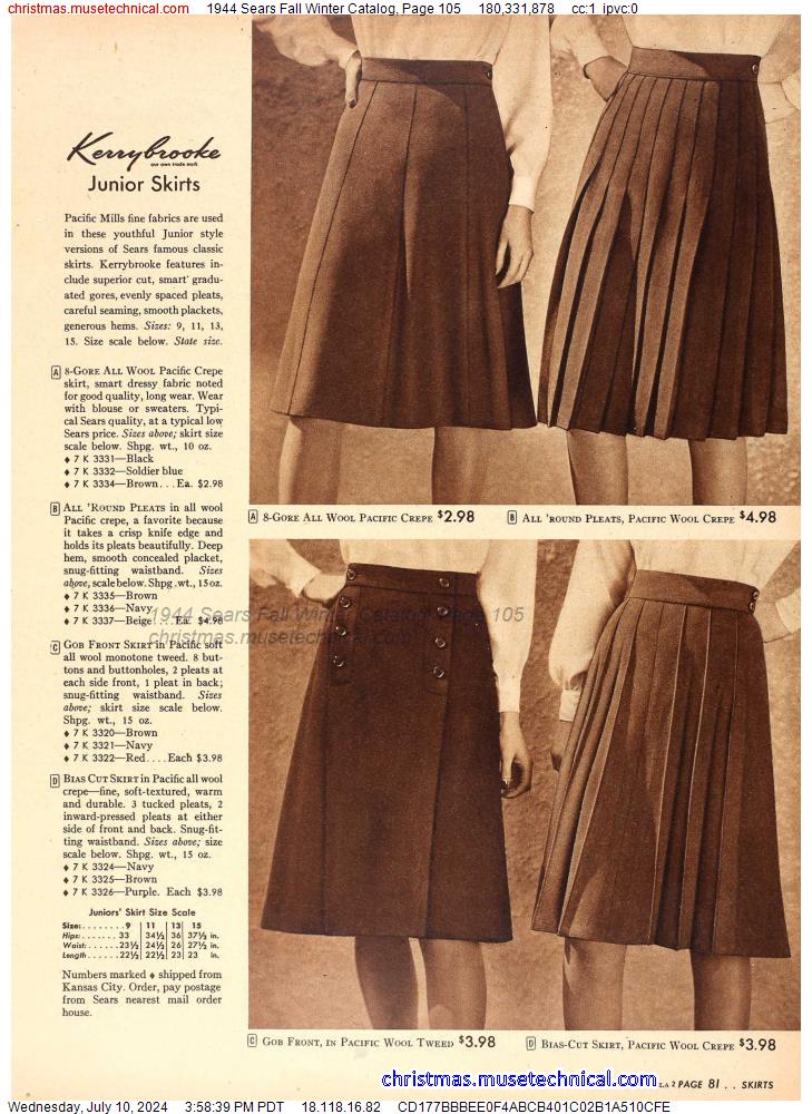 1944 Sears Fall Winter Catalog, Page 105