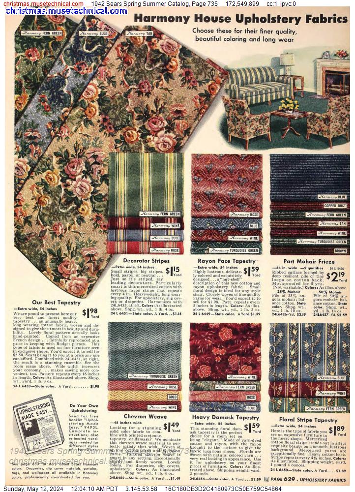 1942 Sears Spring Summer Catalog, Page 735