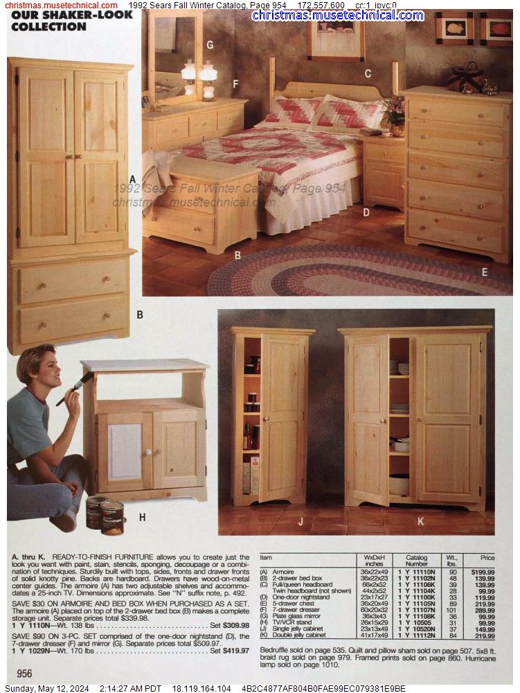 1992 Sears Fall Winter Catalog, Page 954