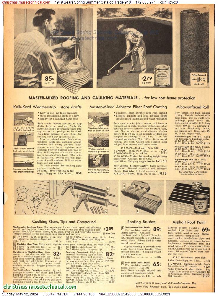 1949 Sears Spring Summer Catalog, Page 910
