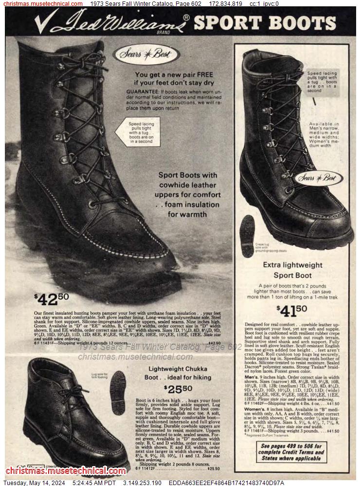 1973 Sears Fall Winter Catalog, Page 602