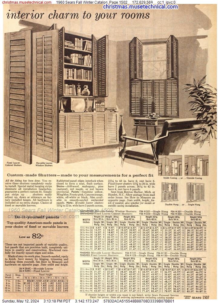 1960 Sears Fall Winter Catalog, Page 1502