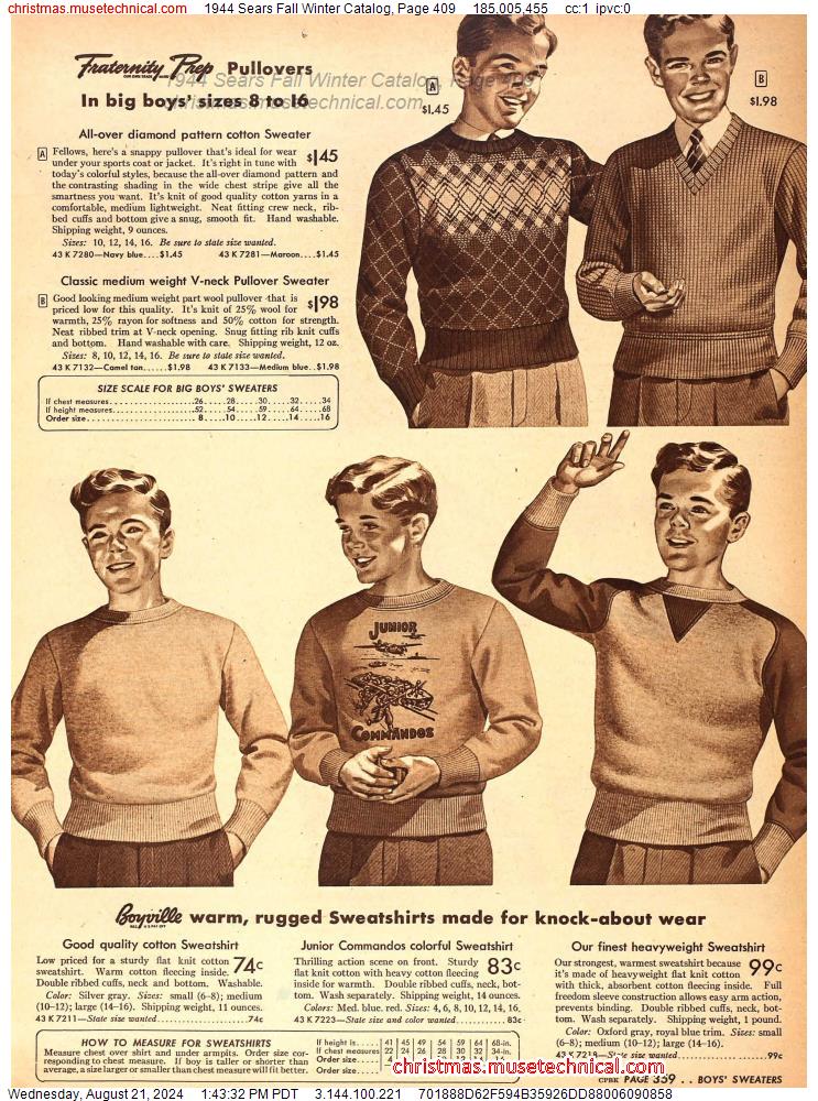 1944 Sears Fall Winter Catalog, Page 409