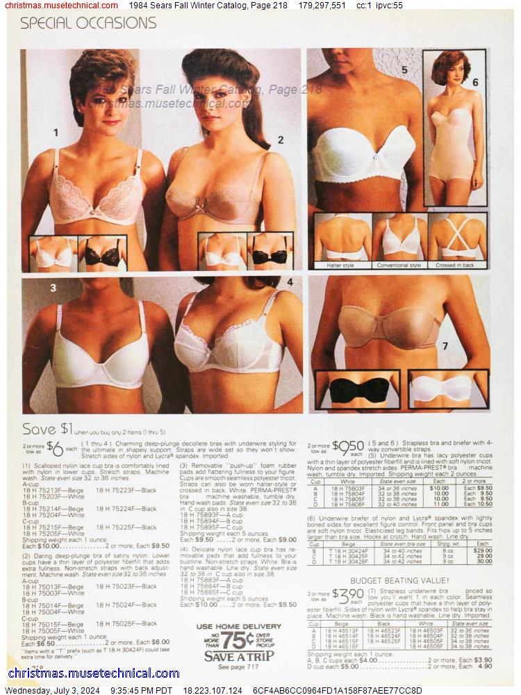 1984 Sears Fall Winter Catalog, Page 218