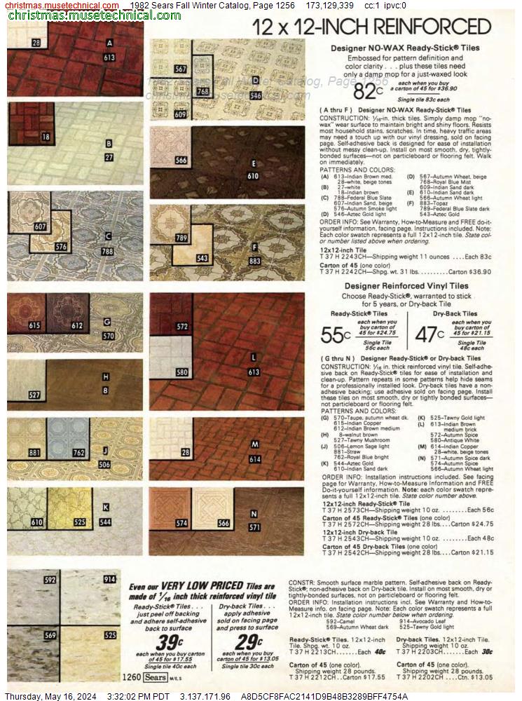 1982 Sears Fall Winter Catalog, Page 1256